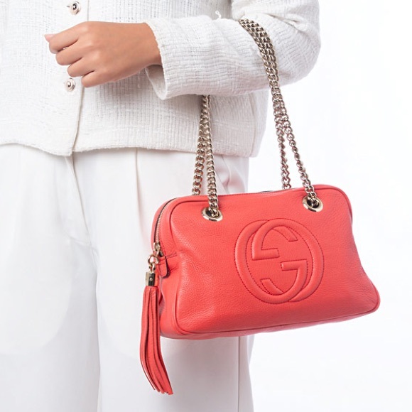 Gucci Small Soho Double Chain Shoulder Bag in Begonia Pink 308983 PRICE IS FIRM - Picture 4 of 16